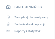 Widok panelu menadżera