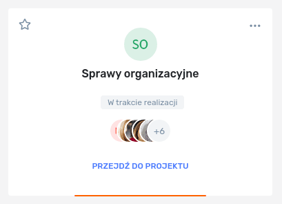 Widok kafelka projektu