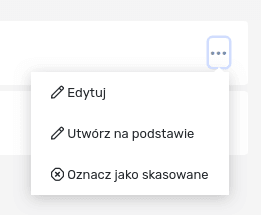 Szablony zadań - menu podręczne