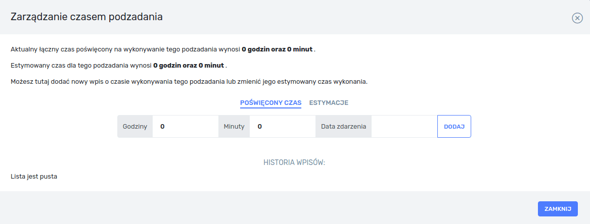 Zarządzanie czasem podzadania