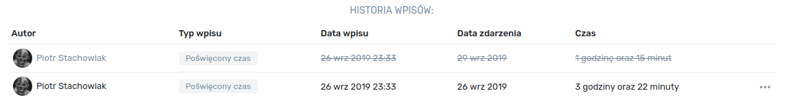 Lista wpisów