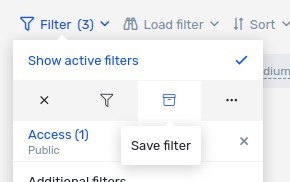 Manage filters
